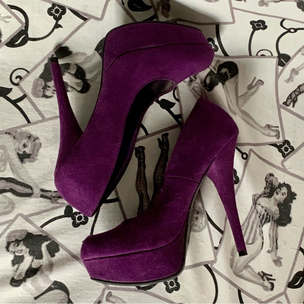 Purple Platform Pumps - Picture 11 of 12